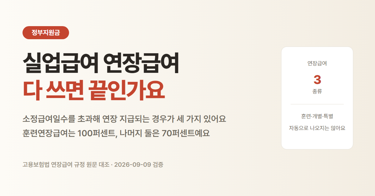 실업급여 연장급여 세 종류와 조건