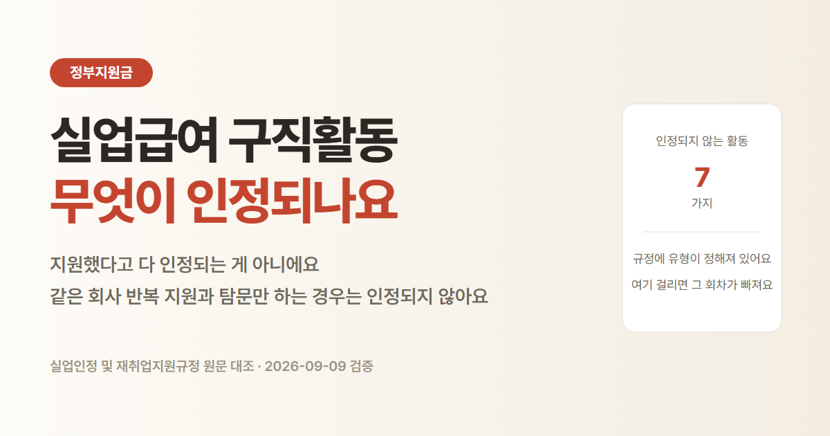 실업급여 구직활동 인정 기준과 인정되지 않는 활동