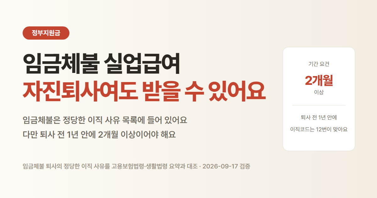 임금체불 실업급여 신청 조건과 자진퇴사로 적혔을 때 대응